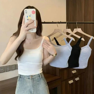 Crop Top Women Sexy Sleeveless Tops Fashion Female Underwear Lady's Camisole Girl Basic T-shirt Vest Lingerie Bras Tube Tops Hot