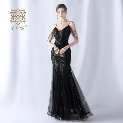 Formal Dresses for Prom Wedding Party Dress Evening Luxury 2024 Elegant Pretty Women's Special Events Long Cocktail Sequin