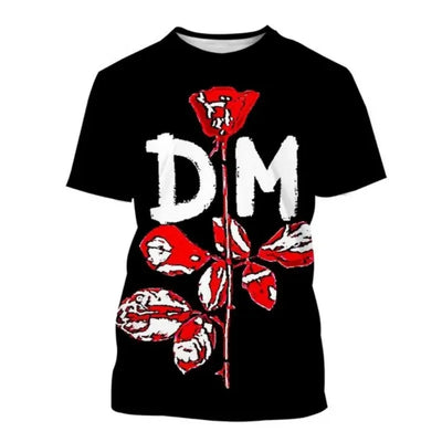 New Punk Depeche-Mode Band 3D Print T-shirt Men Clothing Personality Fashion Harajuku Street Round Neck Short Sleeve Tops