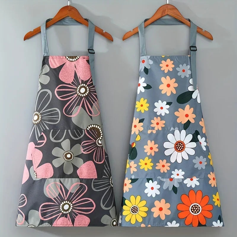 New Cotton Canvas Fashion Waterproof Apron Kitchen Aprons for Women Men Cooking Female Adult Waist Thin Breathable Male Work