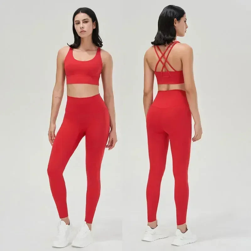 Sportswear Yoga Clothes Set Leggings and Tops Fitness Sports Suits Gym Clothing Bra Pants Sets Running Sport Outfit for Woman