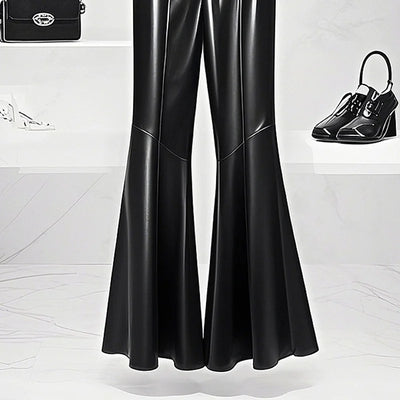 2025New Fashionable Flare Ladies Temperament Black High Waist Wide Leg Pants Women Clothing Fashion Slim Boot Cut Femme Trousers