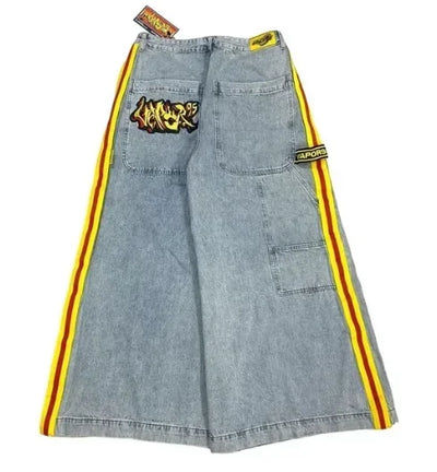 2024 American New Retro Street Hip-hop Loose Jeans Female Y2K Harajuku High Waist Wide Leg Pants Gothic Wide Pants Street Pants