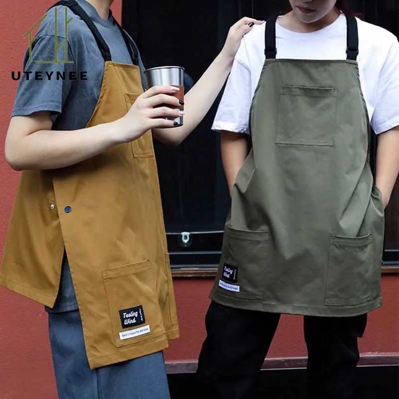 New Detachable Waterproof Waiter Apron for Kitchen Catering Cafe Oilproof Men Women Work Vest Apron Nail Beauty Barista Pinafore