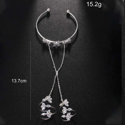 Zircon Hand Chain Bracelet Ring Bracelet Dainty Finger Hand Jewelry
