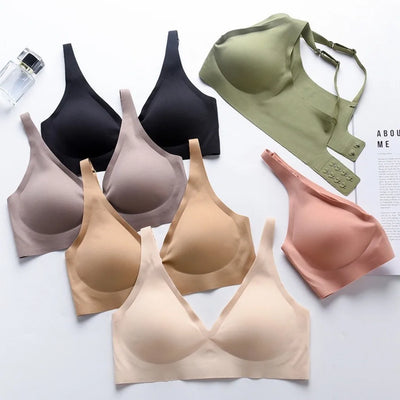 ZXYOUPING Invisible Seamless Bra and Panties No Wires Jelly Muscle Bra Comfortable Underwear Set for Women