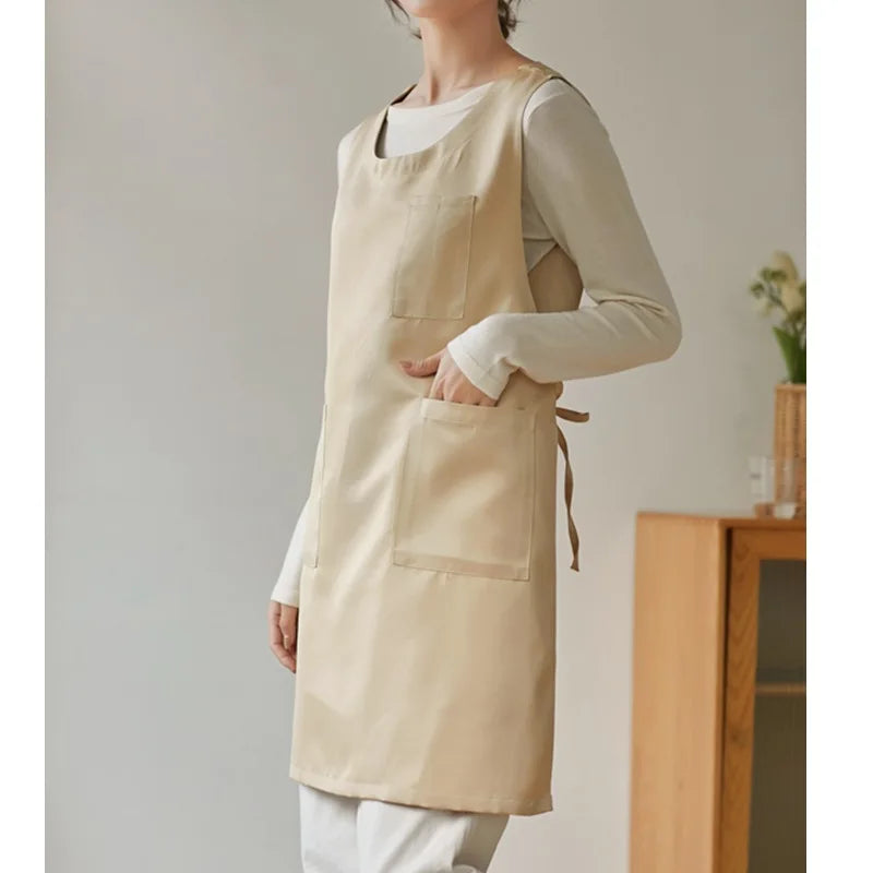 Kitchen Waterproof Adjustable Japanese Korean Dress Apron Woman Beauty Coffee Shop Cook Waiter Florist Aprons New Work Aprons