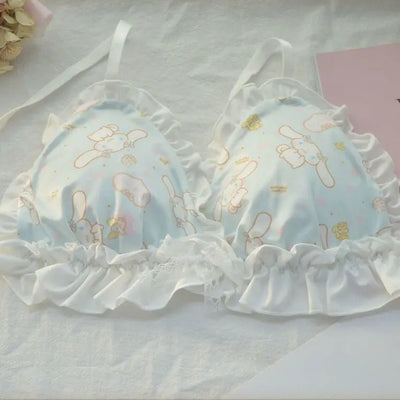 New Cute Sanrio Melody Cinnamoroll Summer Thin Underwear Sets for Women Breathable Sweet Bras & Panties for Student Lingerie