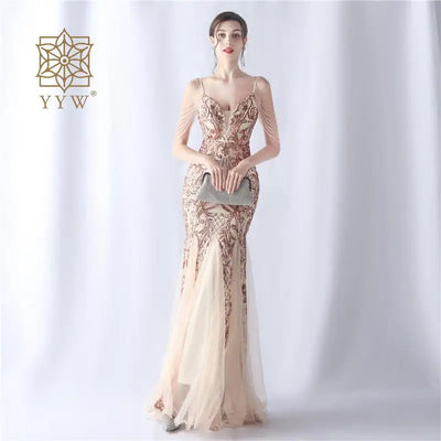 Formal Dresses for Prom Wedding Party Dress Evening Luxury 2024 Elegant Pretty Women's Special Events Long Cocktail Sequin