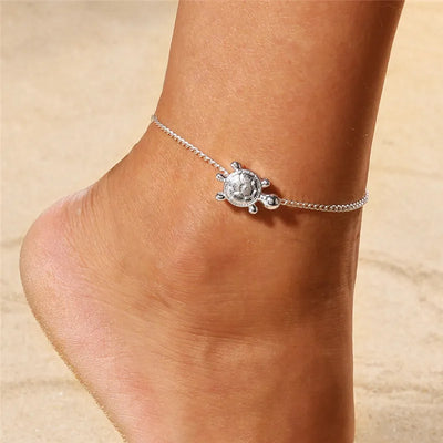 Gold Silver Color Chain Multilayer Anklets Women Beads Anklet Leg Chain Ankle Bracelets Beach Foot Jewelry Accessories