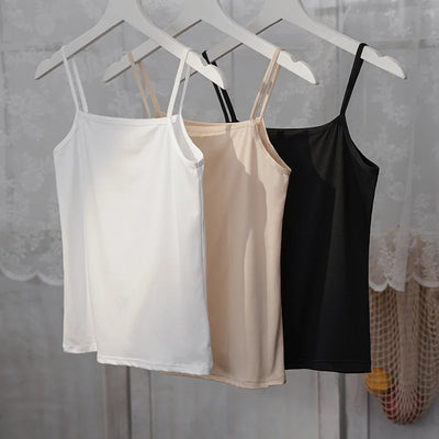 New Solid Color Tank Tops soft Cotton Spaghetti Strap Crop Tops Summer Casual Camisole Sleeveless Basic Vest Summer women Tops