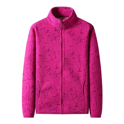 Autumn And Winter Female Leisure Versatile New Printed Brushed Fleece Coat For Women With Thickened Warm Cardigan Sports Jacket