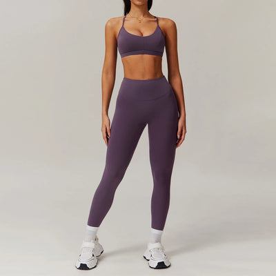 Yoga Set 2PCS Gym Clothes Sportswear Yoga Suit Women Fitness Set Tracksuits Sports Bra Gym Leggings Zipper Jacket Athletic Wear