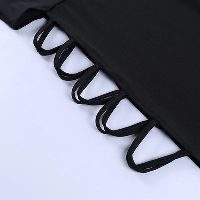 Womens Long Dress Mock Neck Sleeveless Sexy Black Bandage Women Fashion Slim Dress 2025 Summer Women's Evening Party Club Robe