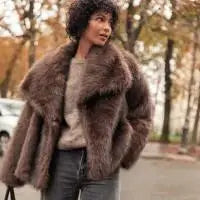 Oversized Brown Fluffy Faux Fur Coats For Women Winter Autumn Loose Lapel Cardigan Jacket 2024 New High Street Warm Outwear