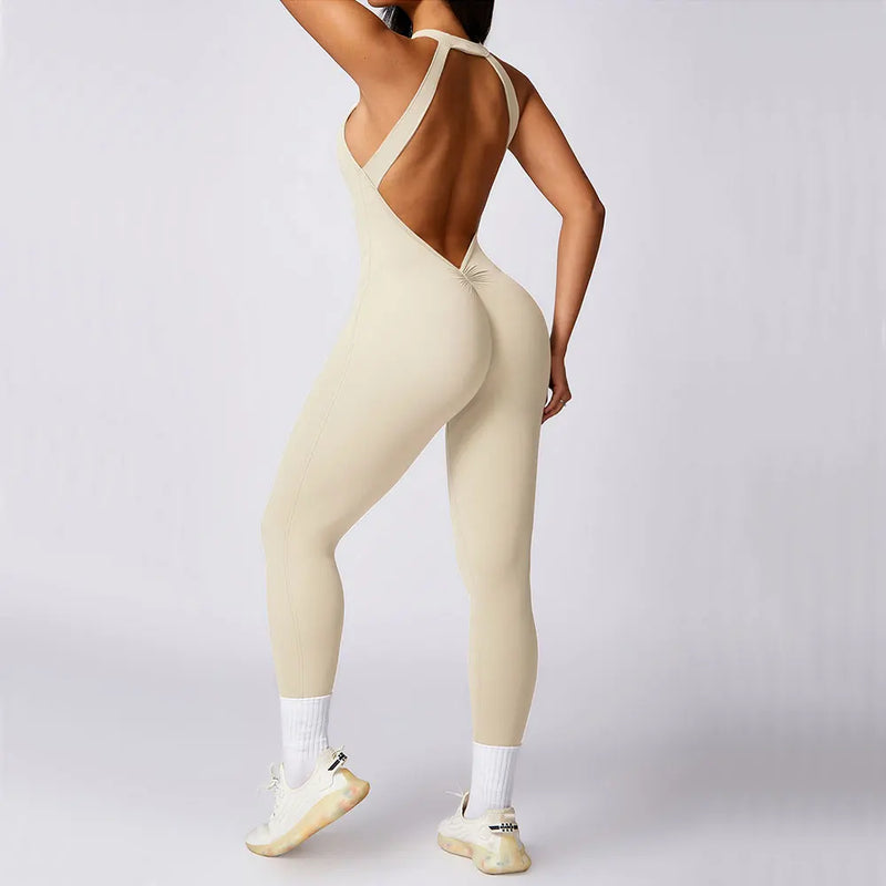 Romper Backless Set Workout Jumpsuit Fitness Bodysuit Siamese Sportswear Women Tracksuit Gym Clothes One-piece Playsuit Yoga Set