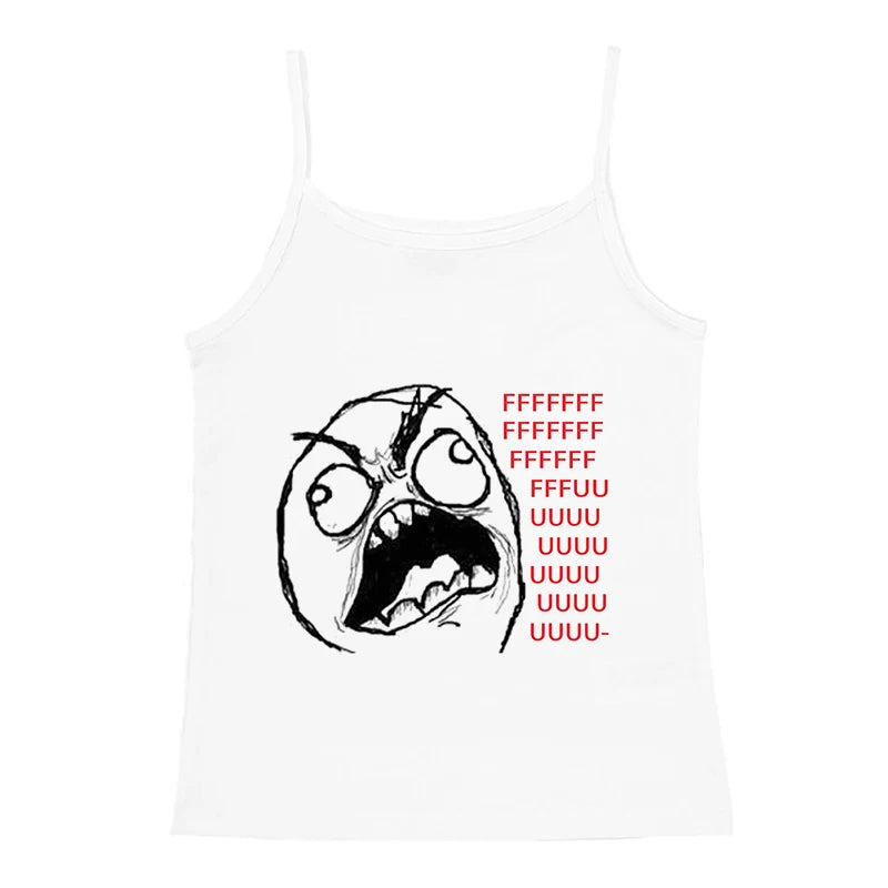 Sexy Y2k Style Aesthetic Vintage Tank Top Slim Grunge Women Cartoon Print Crop Top Streetwear 2000s Sleeveless Camisole Hot Girl