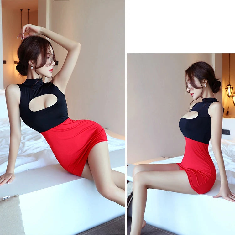 Dress Secretary uniform one-piece passionate and pure desire short skirt dress on promotion Summer clothes nightclub hot girl