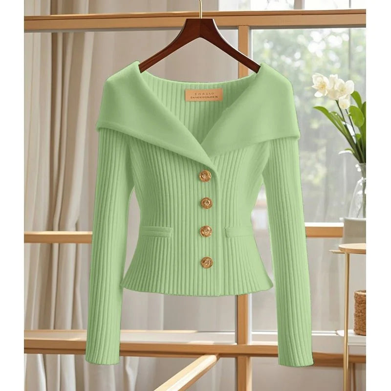 2025 New Women Cardigan Sweater High Quality High-end chic Long Sleeve Knitwear Autumn Winter Female Clothes Sweater Jacket