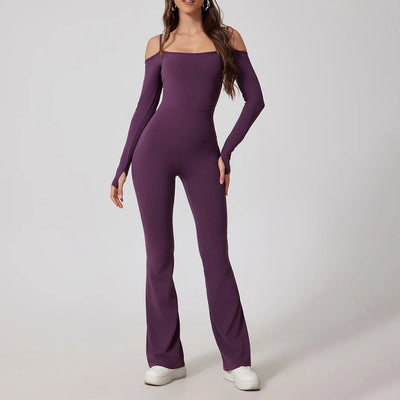 Yoga Jumpsuit Women's Gym Fitness Bodysuits Sports Overalls for Woman Tracksuit Yoga Clothing Female Flared Trousers Sportswear