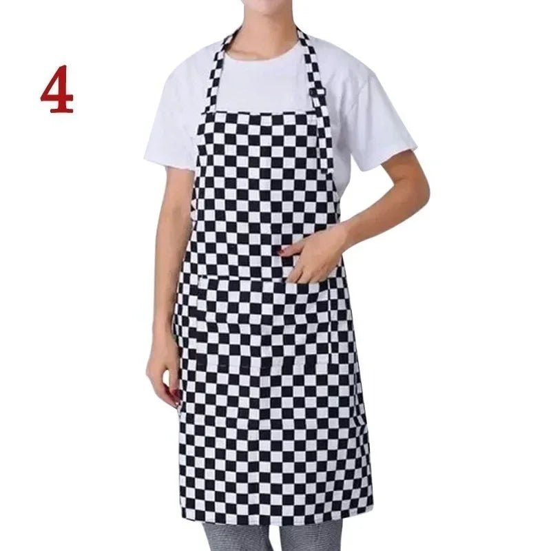 Womens Mens Cooking Chef Kitchen Restaurant BBQ Apron Dress with 2 Pockets Simple Style Waiter Apron