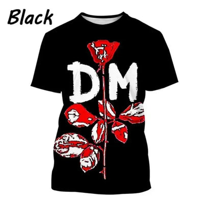 New Punk Depeche-Mode Band 3D Print T-shirt Men Clothing Personality Fashion Harajuku Street Round Neck Short Sleeve Tops