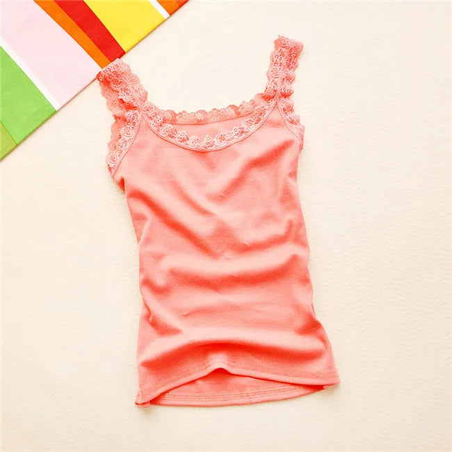 2024 Summer Top Women Sleeveless Lace Tank Top Sexy Women&