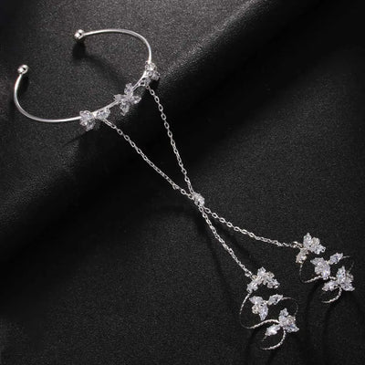 Zircon Hand Chain Bracelet Ring Bracelet Dainty Finger Hand Jewelry