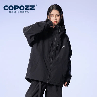 COPOZZ Thicken 3L Ski Jacket Men Women Windproof Waterproof Winter Ski Coat Ski Wear Solid Color Hooded Warm Snowboard Ski Suit