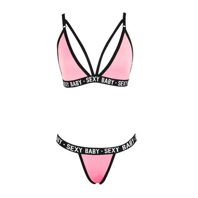 Sexy Women's Underwear Sets Bra and Panty Set Women's Underwear Bra Set Bralette Women Bra Letter Print Lace Patchwork Sexy