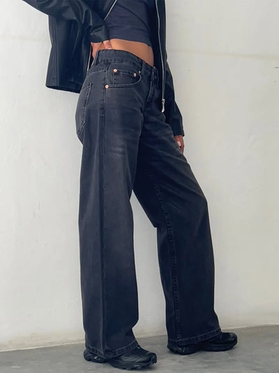 2024 New Y2K High Waist Baggy Jeans For Women Fashion Loose Denim Wide Leg Pants Casual Female Clothing XS-XL Drop Shipping