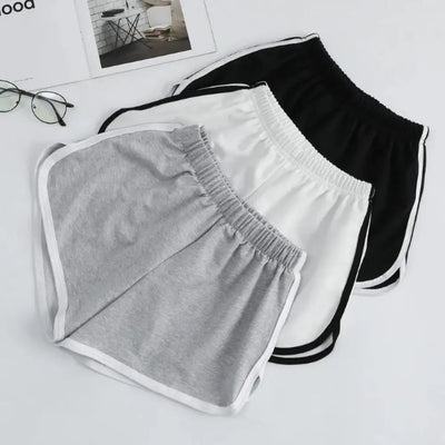 Striped Sports Shorts For Women Home Beach Pants Casual Slimming Simple Loose Short For Ladies High Waisted Monochrome