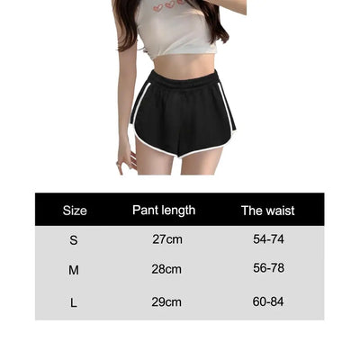 Striped Sports Shorts For Women Home Beach Pants Casual Slimming Simple Loose Short For Ladies High Waisted Monochrome